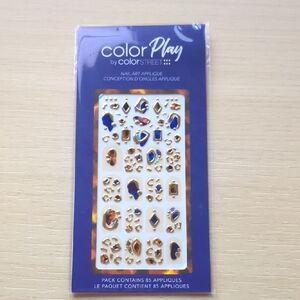 Color Street Color Play Nail Applique with Blue and Gold